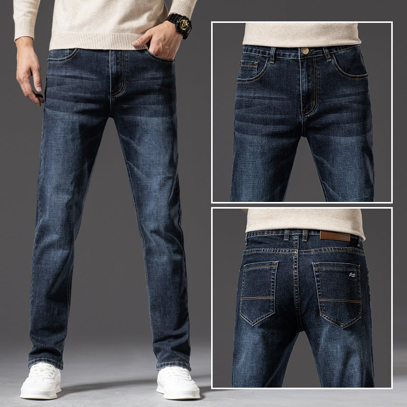 Affordable Luxury Denim Jeans For Men SpringAutumn  New Arrival High-End Stretch Business Style
